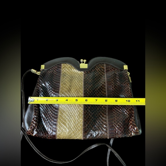 Vintage Coret Made in Canada Multicolour Snakeskin Embossed Bag - Picture 6 of 8